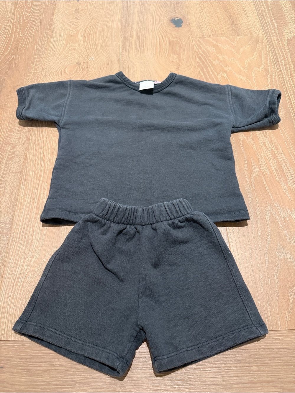 Zara Kids Grey Kids Sweatshirt & Shorts Set